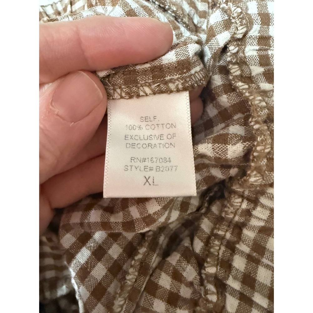 Tuckernuck Studio McGee Gingham Shorts Mocha Cotton Augusta Coastal Cottagecore - Picture 8 of 9